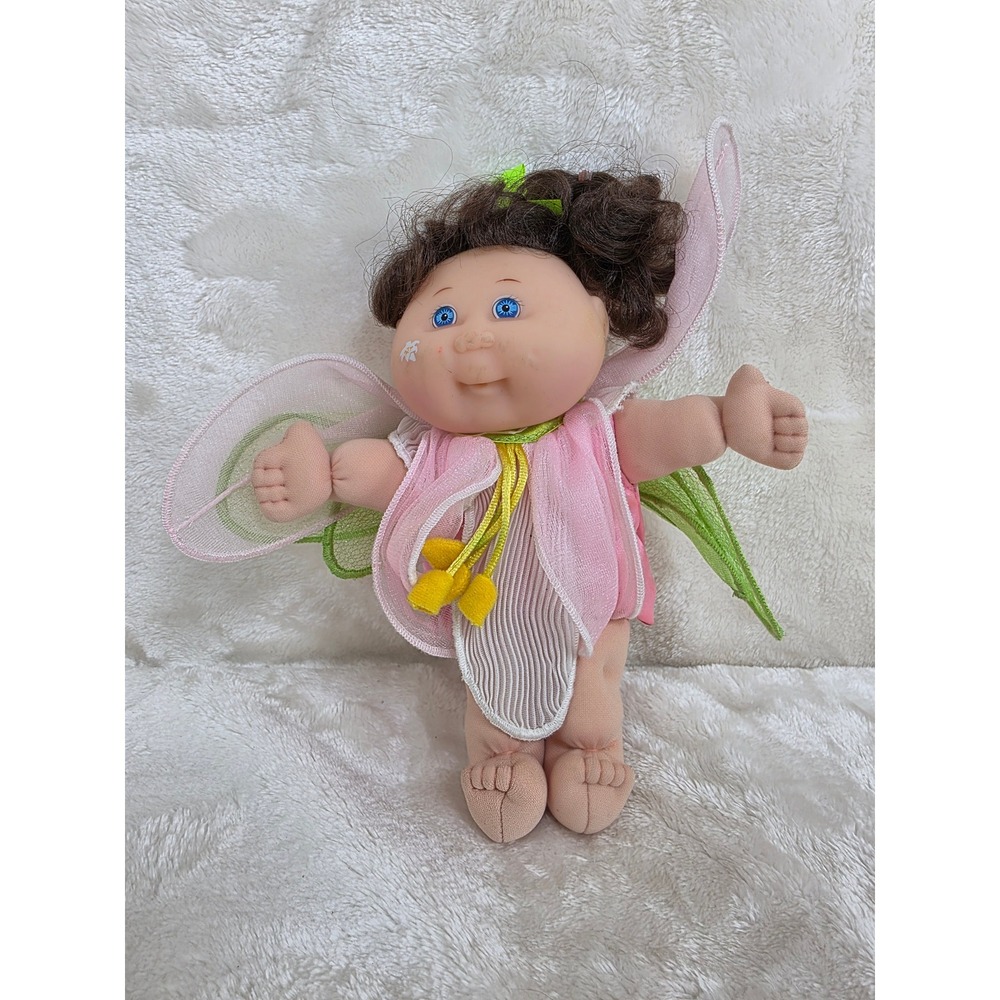 Cabbage Patch Kids Garden Fairy Doll Pink‎ Wings Green Outfit